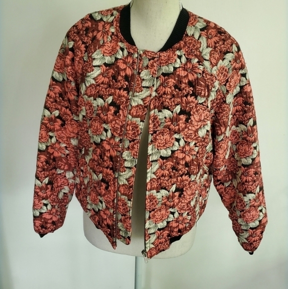 Sandro "Evora" Floral Jacquard Bomber Jacket - Picture 3 of 11